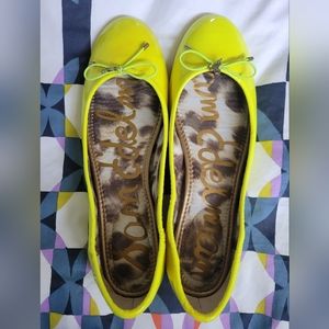 Sam Edelman Felicia Ballet Flat 9.5 Neon Leather